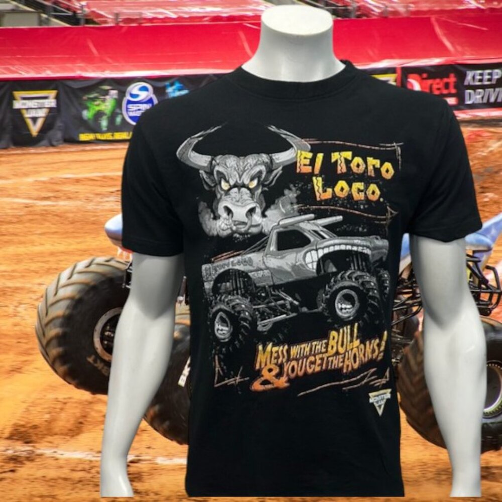 Monster Truck Jam El Toro Loco Mess w/ The Bull & You Get The Horns T-Shirt XS